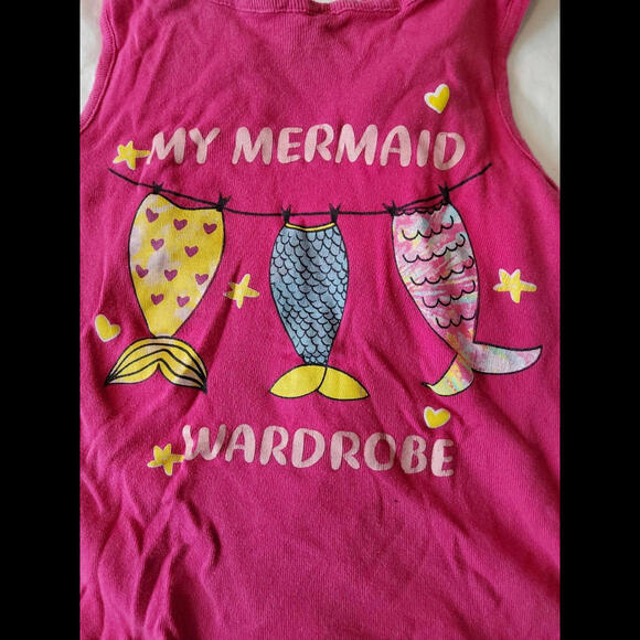 Pink Velvet Girls Mermaid Tank Clothes Line Fish Tail Wardrobe Size 10 - Picture 2 of 4